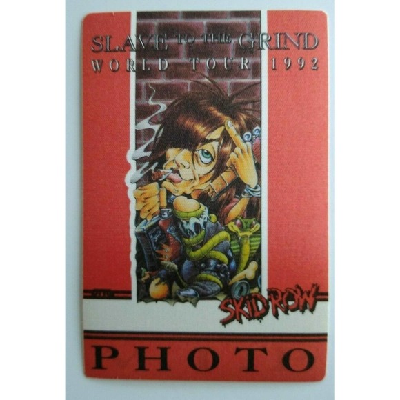 Skid Row Backstage Pass Original 1992 Slave To The Grind Tour Hard Rock Red - Picture 2 of 5